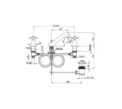 Mezclador Cisal Arcana cerámico para lavabo de 3 orificios cobre AC00102026