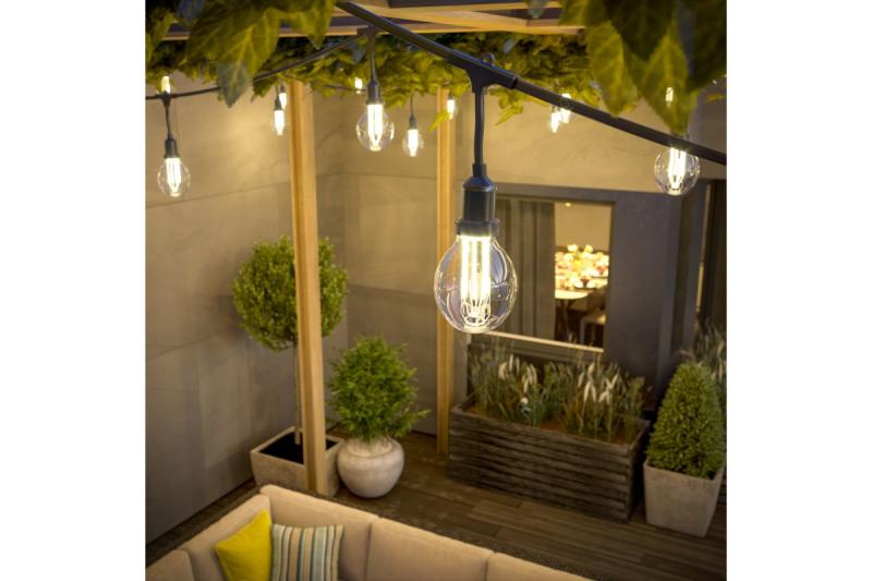 Decor Guirnalda de jardín 10m AC220-240V 50-60Hz 10xE27 2x0 75mm 1208958646