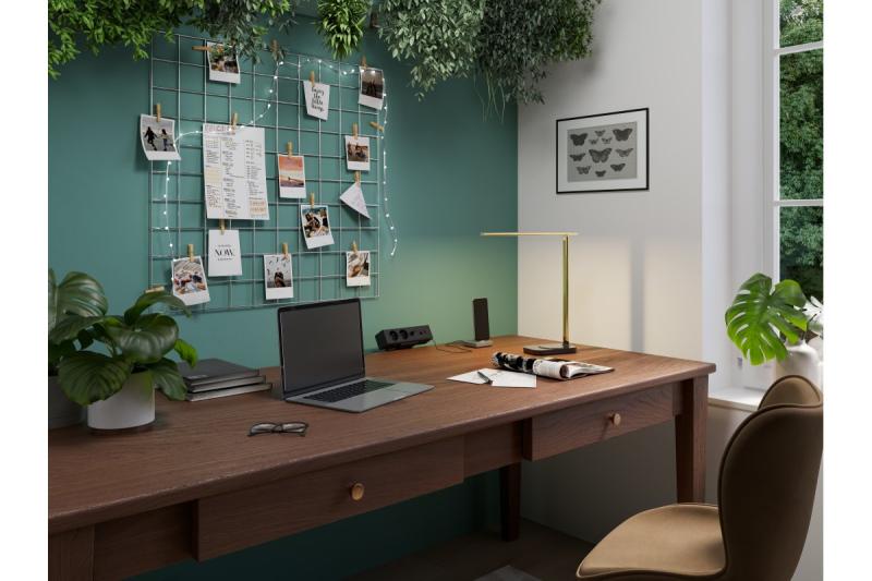 Decor Lámpara de escritorio Bressi 8W 450lm AC220-240V 3-CCT Carga inalámbrica USB PF>0 5 RA>80 Negro / Dorado 1208962479