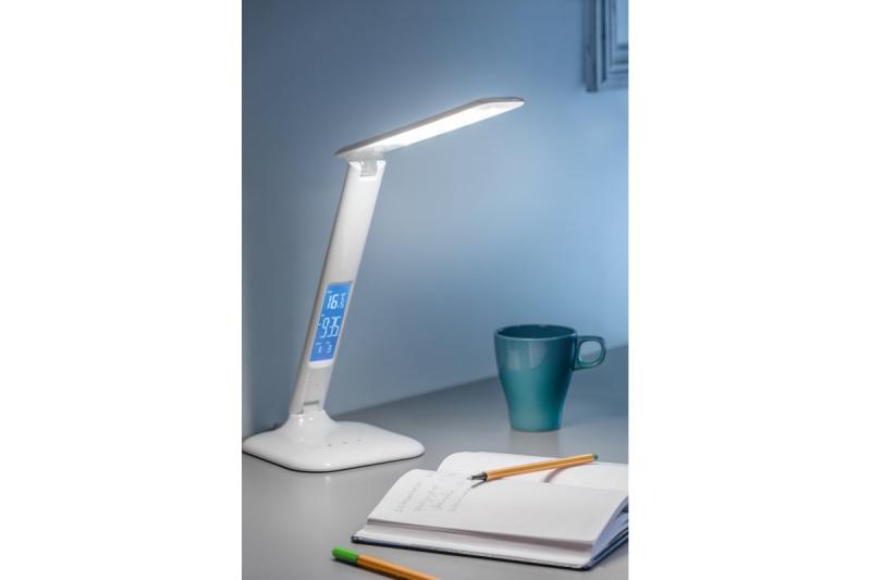 Decor Lámpara de mesa GALACTIC LED 5W 240lm AC220-240V 50/60Hz colores cambiables (3000K 4000K 6000K) calendario alarma termómetro cuerpo blanco. 1208962484