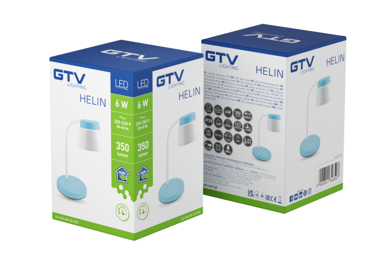 Decor Lámpara de escritorio Helin 6W 350lm AC220-240V 3-CCT PF> 0 5 RA>80 Azul 1208962493