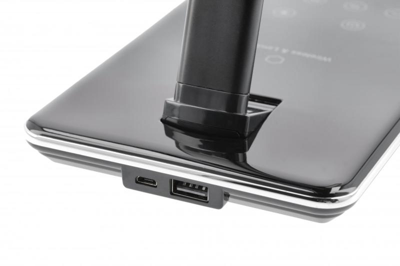 Decor Lámpara de escritorio Tritton 6W 340lm AC220-240V 4-CCT Carga inalámbrica USB PF>0 5 RA>80 negra. 1208962518