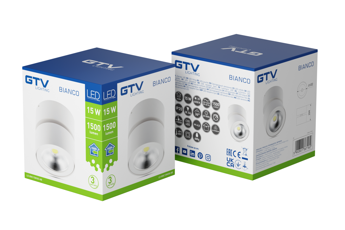 Decor Luminaria LED BLANCO 15W 1500lm AC220-240V 50/60 Hz PF> 0.5 Ra≥80 IP20 IK06.36 ° 4000K redonda blanca. 1208962667 - Productafbeelding 3