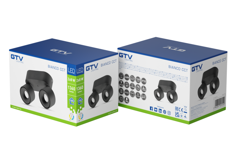 Decor Luminaria LED BIANCO CCTt 16W 680lm AC220-240V 50/60 Hz Ra≥80 IP20 36° 2700/3300/4000K negro. 1208962674