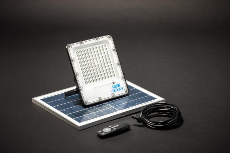 Foco LED solar BRAVOS, 100W, 1000lm, 6400K, IP65, 120°, panel solar, control remoto, 3y 1208962681