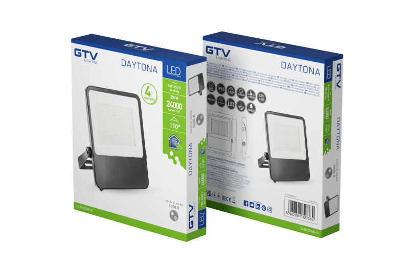 Foco LED DAYTONA, 200W, 24000lm, 4000K, AC180-250V, 50/60 Hz, PF>0.9, IP65, 110° 1208962718