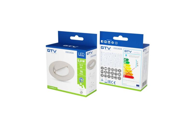 Decor Luminaria de escalera LED ESCADA OB DC12V con cubierta redonda esmerilada 0 8W 70lm 4000K cable de inoxidable 150cm.