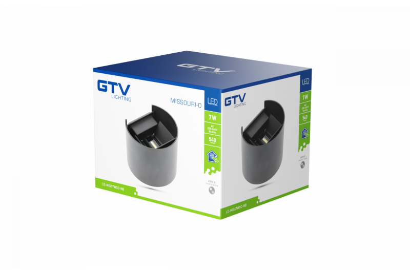 Decor Lámpara LED MISSOURI-O de 7W 540lm AC220-240V 50/60 Hz PF>0.5 Ra≥80 IP54 IK08 4000K redonda negra. 1208962996