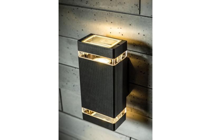 Decor Luminaria de pared de dos direcciones NESSA GU10 MAX.2x50W IP54 AC220-240V 50/60Hz negro. 1208963007