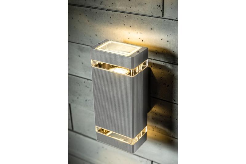 Decor Luminaria de pared de dos direcciones NESSA GU10 MAX. 2x50W IP54 AC220-240V 50/60Hz gris. 1208963008