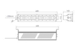 Lámpara TEKSAS LED Highbay, 100W, 12000lm, AC100-240V, 50/60Hz, IP 65, ángulo de haz 60o, 4000K, gris 1208963207