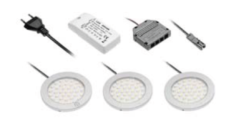 Decor cocina Set de iluminación de cocina con 3 focos con interruptor luz cálida blanca 1208963267