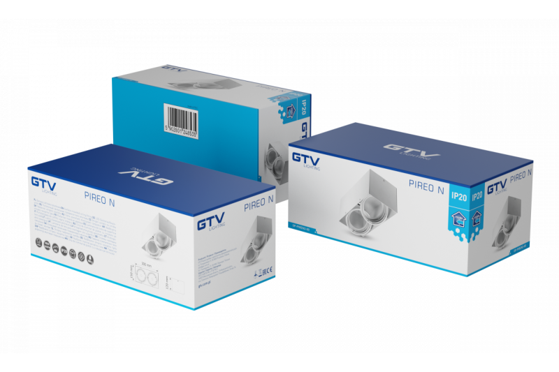 Decor Luminaria de techo PIREO N montada en superficie doble IP20 blanco/blanco. 1208963772