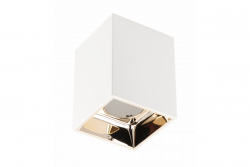 Decor Luminaria de techo ARIES PC 77x100mm IP20 máximo 20W cuadrada blanca/dorada. 1208963815