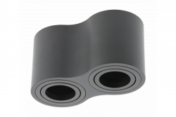 Decor Luminaria de techo AVEIRO DUO de aluminio 160x80x85mm IP20 máx. 20W*2 redonda negra. 1208963826
