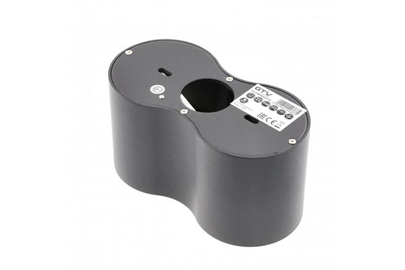 Decor Luminaria de techo AVEIRO DUO de aluminio 160x80x85mm IP20 máx. 20W*2 redonda negra. 1208963826