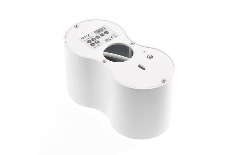 Decor Luminaria de techo AVEIRO DUO de aluminio 160x80x85mm IP20 máx. 20W*2 redonda blanca. 1208963827