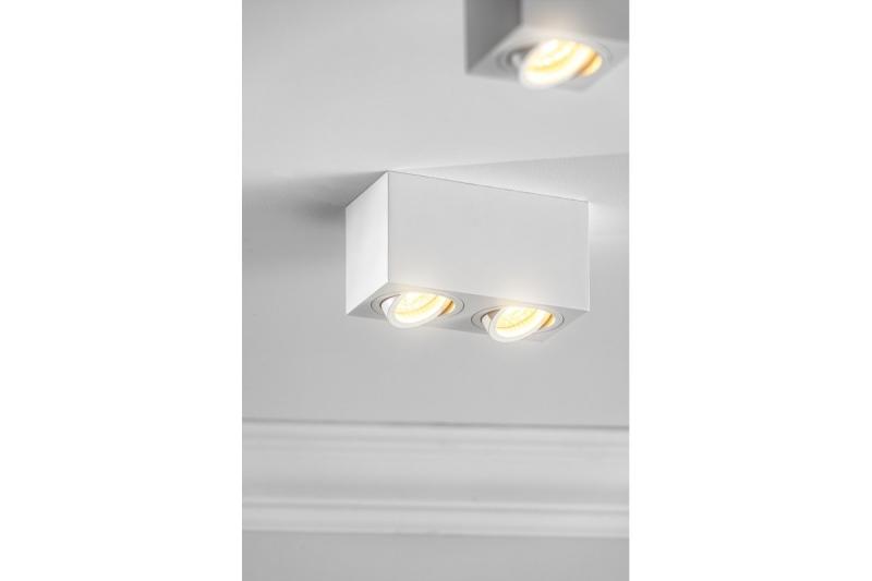 Decor Luminaria de techo AVEIRO DUO BIS de aluminio 160x80x90mm IP20 máx 20W*2 cuadrada blanca. 1208963833