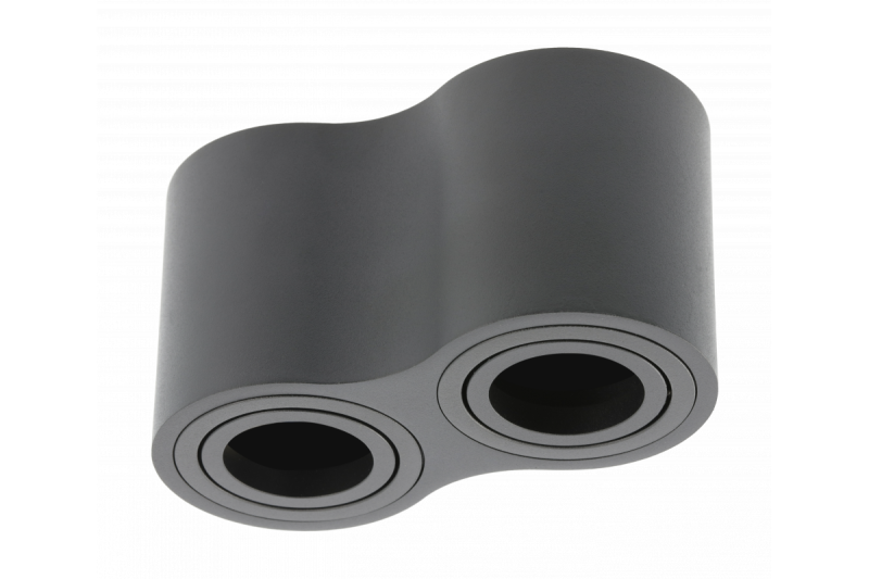 Decor Luminaria de techo AVEIRO DUO BIS de aluminio 160x80x90mm IP20 máx 20W*2 redonda negra. 1208963834