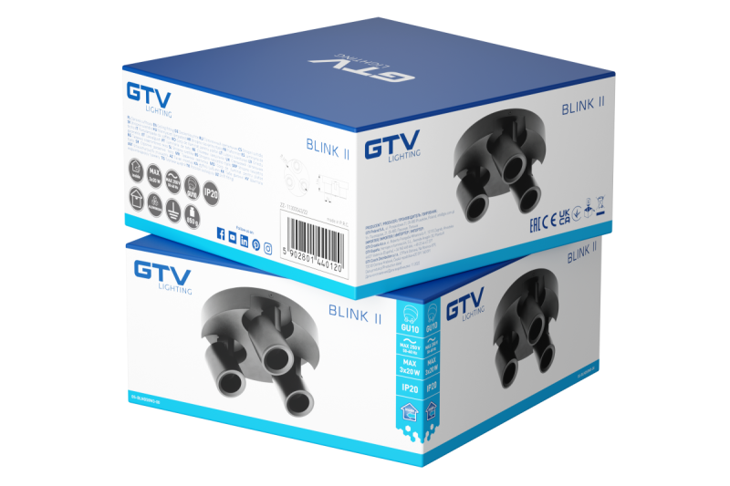 Decor Luminaria de techo BLINK II máx. 250V 50/60 Hz GU10 máx. 20W*3 IP 20 triple negro. 1208963848