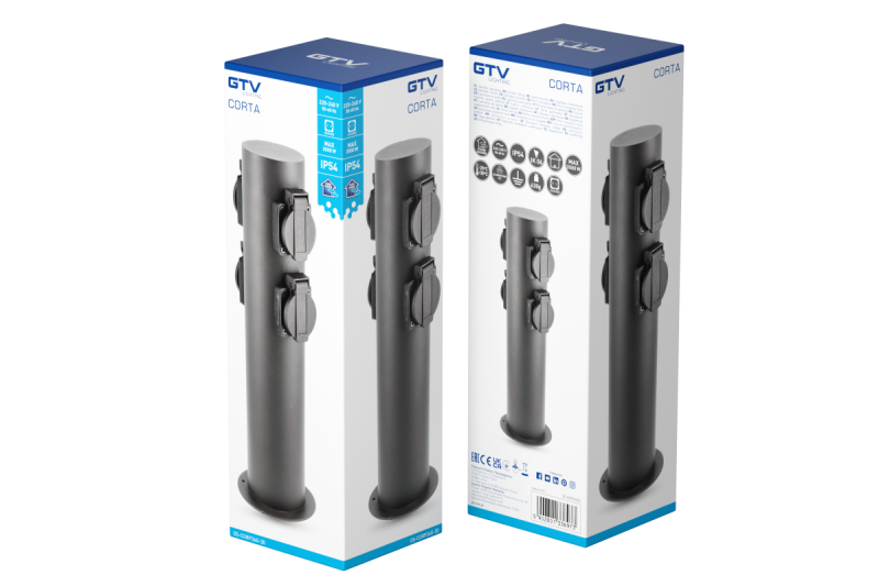 Decor Poste de jardín CORTA-P 36 IP54 AC220-240V 50-60Hz 4 tomas Schucko máx. 3500W grafito. 1208963859
