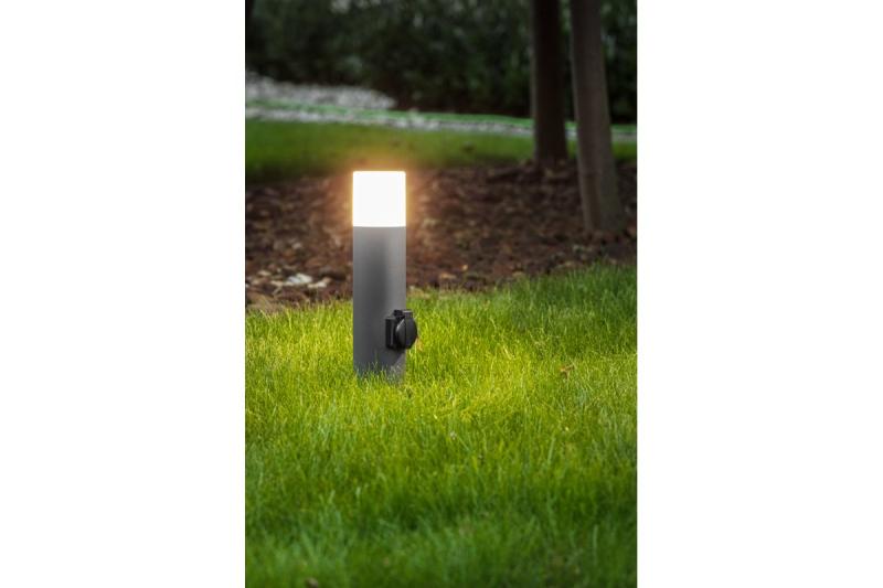 Decor CORTA-P 40 lámpara de jardín E27 MAX.25W IP44 AC220-240V 50-60Hz toma máx. 3000W bollard grafito 1208963861