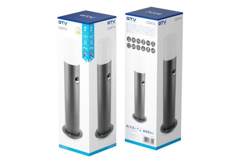 Decor Luminaria de jardín CORTA-P PIR 40 E27 MAX.25W IP44 AC220-240V 50-60Hz poste grafito 1208963862