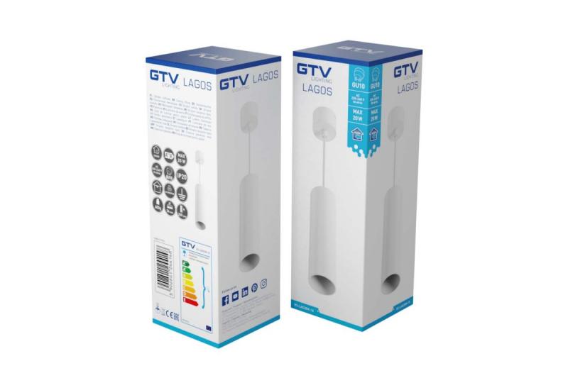 Decor Luminaria suspendida LAGOS GU10 de aluminio IP20 máx. 20W blanco. 1208963910