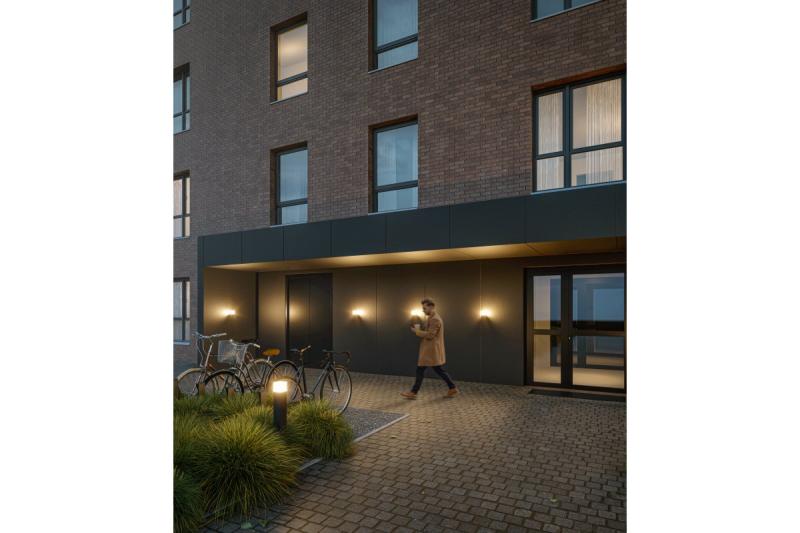 Decor Accesorio de jardín LARGO-AU E27 MAX.15W IP44 AC220-240V 50-60Hz lámpara de pared recta superior en grafito. 1208963916