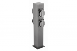 Decor Poste de jardín LARGO-P 36 IP44 AC220-240V 50-60Hz 4 tomas de corriente Schuko máx. 3500W poste grafito. 1208963917
