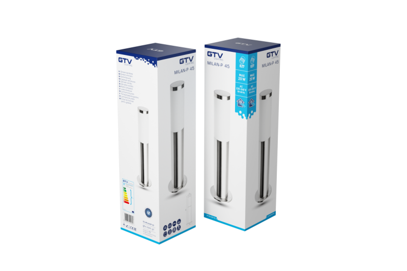 Decor Luminaria de jardín MILAN-P 45 E27 MAX.40W IP44 AC220-240V 50-60Hz poste inox 1208963944