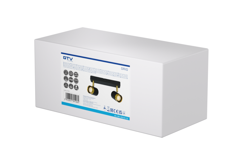 Decor Luminaria de techo ORIO de aluminio 24.0x5.5x14.0 IP20 2*GU10 máx. 50W redonda negra. 1208963965