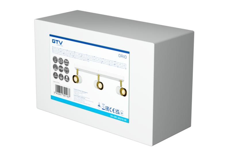 Decor Luminaria de techo ORIO de aluminio 43.0x5.5x14.0 IP20 3*GU10 máx. 50W redonda blanca. 1208963966