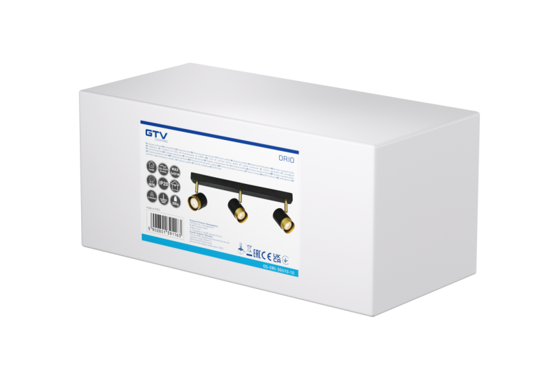 Decor Luminaria de techo ORIO de aluminio 43.0x5.5x14.0 IP20 3*GU10 máx. 50W redonda negra. 1208963967