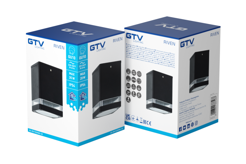 Decor Luminaria de techo RIVEN alum 102x120 IP54 máximo 35W cuadrada grafito 1208963983