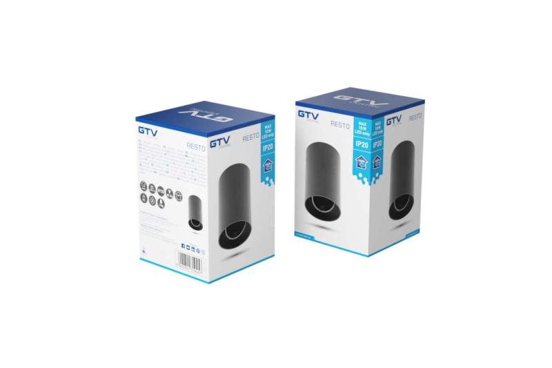 Decor Luminaria de techo RESTO PC φ80x125mm IP20 máx. 20W redonda negra. 1208963985