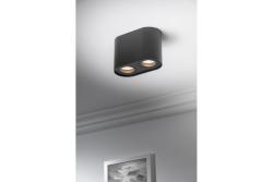 Decor Luminaria de techo SENSO DUO de aluminio 83x165x110 IP20 máx. 50W redonda negra. 1208964011