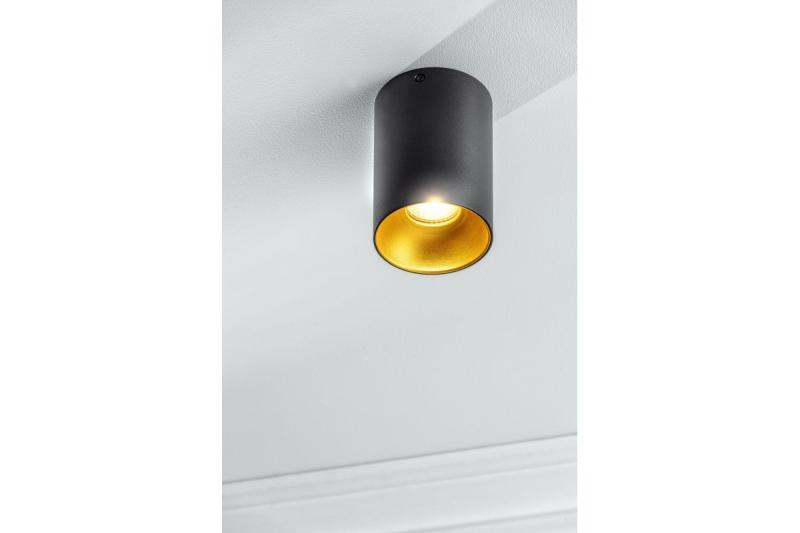 Decor Luminaria de techo TENSA alum. 96x140 IP20 GU10 redonda negra 1208964018
