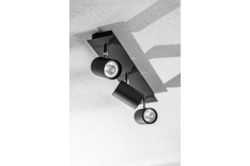 Decor Luminaria de techo VENETO IP20 máx. 20W 3 x GU10 redonda negra. 1208964040