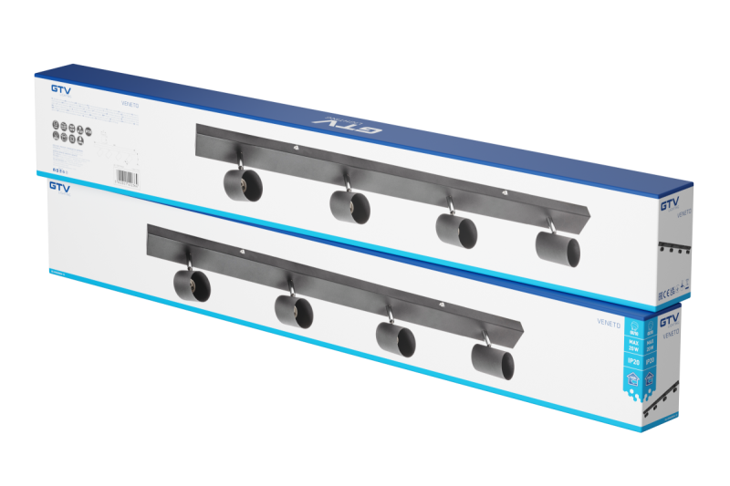 Decor Luminaria de techo VENETO IP20 máx. 20W 4 x GU10 redonda negra 1208964042