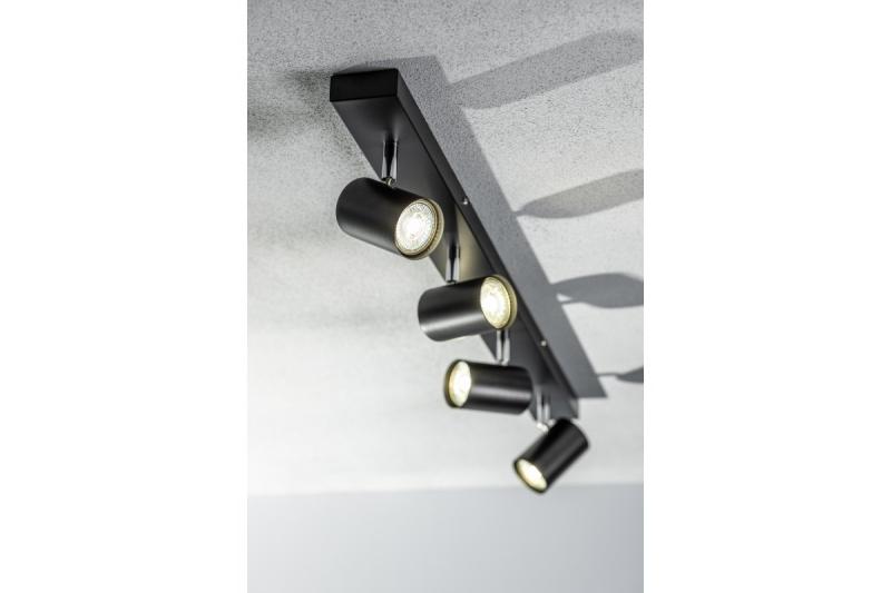 Decor Luminaria de techo VENETO IP20 máx. 20W 4 x GU10 redonda negra 1208964042