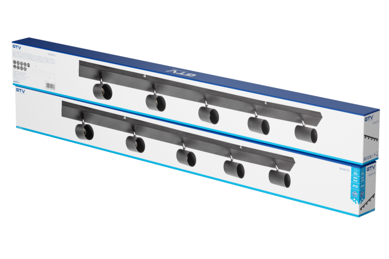 Decor Luminaria de techo VENETO IP20 máx. 20W 5 x GU10 redonda negra 1208964044