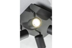 Decor Luminaria de techo VENETO IP20 máx. 20W 4 x GU10 redonda/cuadrada negra 1208964046