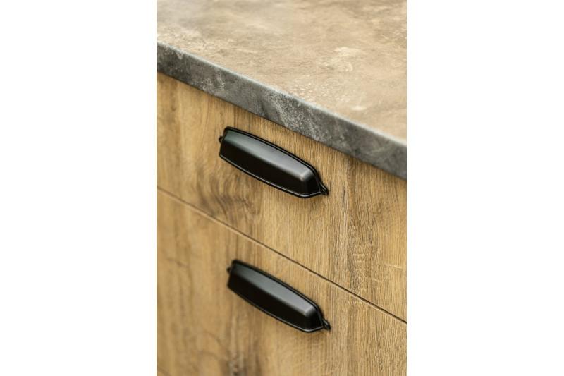 Manija de Zamak EVER C = 128 mm negro mate 1208965993