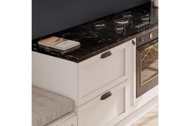 Manija de Zamak EVER C = 128 mm negro mate 1208965993