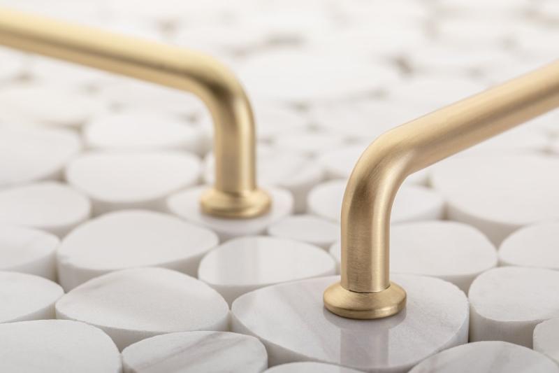 Manija NORD de zamak, C=128 mm, oro, cepillado 1208966145