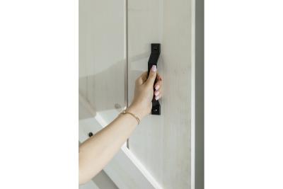 Zamak handle STEP C = 160 mm black matt 1208966205