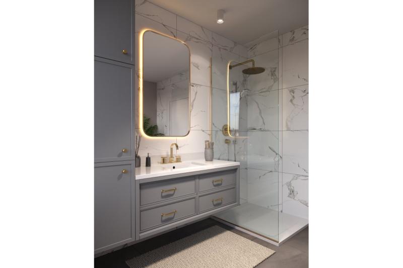 Soporte de enchufe STILO C=160 mm oro cepillado 1208966208