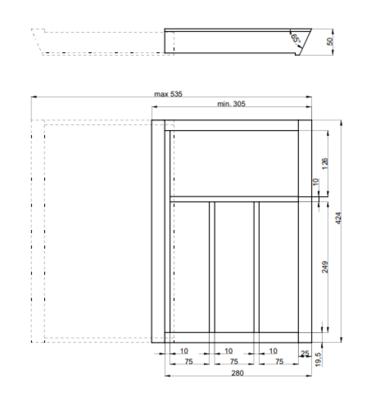Decor Cutle Bandejas para Cubiertos Ajustables Inserto para Armarios de 400-600mm Color Haya 1208966289