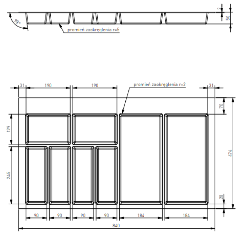 Decor Cutle Bandejas para Cubiertos Insertables para Cajón de Cocina 900 Blanco 1208966381